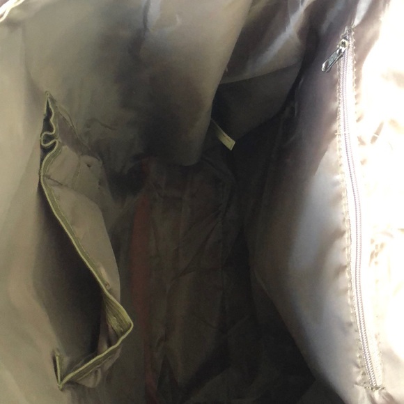 NWOT BACKPACK DESIGNER SHOE WAREHOUSE GREEN &BEIGE - Picture 4 of 6